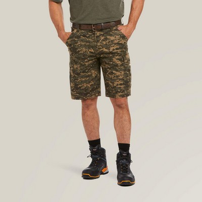 Ariat® Men's Olive Digi Rebar® Relaxed Made Tough™ DuraStretch™ Cargo Shorts