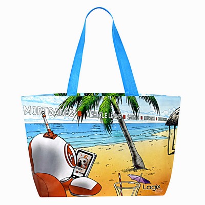 Fashionable 200g Double Layered Laminated Non-Woven Beach Bag 22"x13"x6"