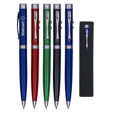 Metal Pen & LED Pointer w/PE Pouch