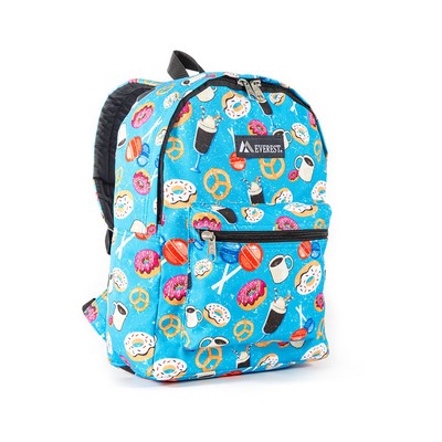 Everest Basic Pattern Backpack, Various Donuts/Blue