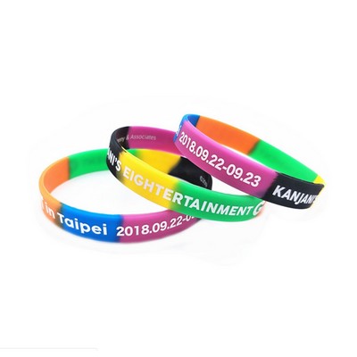 Custom Silkscreen Printed Silicone Wristband