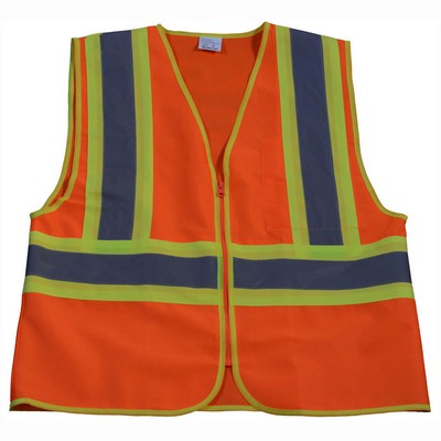 CB1 Solid Orange/Lime Contrast Two Tone DOT ANSI Class 2 Safety Vest