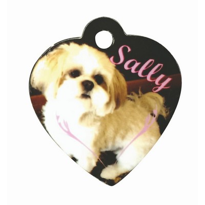 1.25" x 1.38" Unisub Gloss White Sublimatable Aluminum Heart Pet Tag