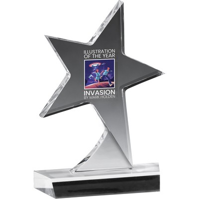 Clear Standing Star Award (5"x 7"x 3/4") Full Color PhotoImage