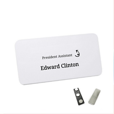 Magnetic Full Color Printed Plastic Name Badge 1.5"x3"