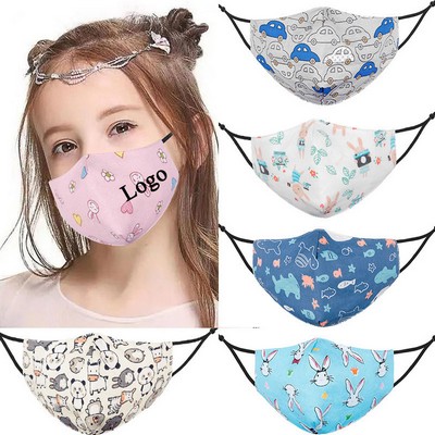 Kids 3-layer Reusable Cotton Face Mask With Filter Slot