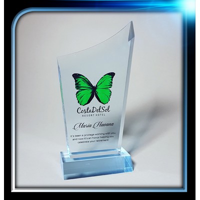 Blue Executive Acrylic Award (4" x 7" x 3/4") with base