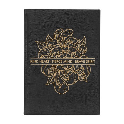 7" x 9¾" Black & Gold Leatherette Journal