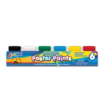 Liqui-Mark® Set of 6 Washable Poster Paints w/Brush