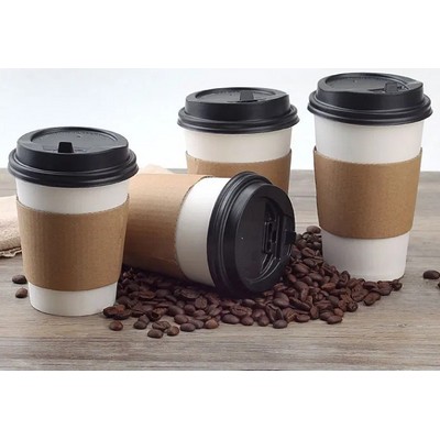 16oz Disposable Coffee Cup With Cover Lid