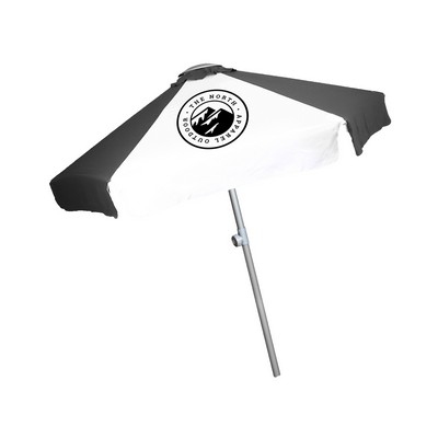 7' Telescopic Aluminum Market Umbrella with Valence