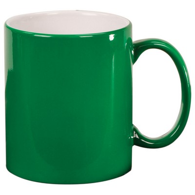 11 oz. Green Ceramic Round LazerMug