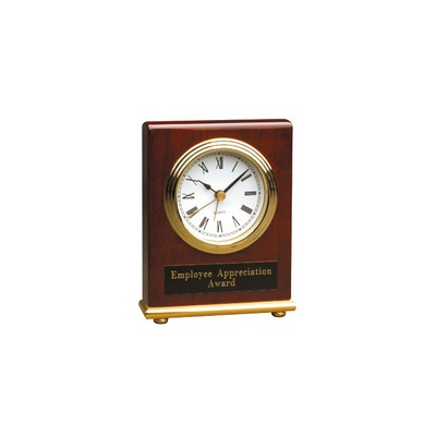 4.5" x 5" Rosewood Piano Finish Clock