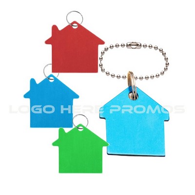 House Shaped Aluminum Dog Tag Keychain