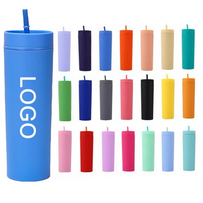 16oz Plastic Water Bottles with Straw