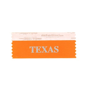 Texas Stk A Rbn Orange Ribbon Silver Imprint