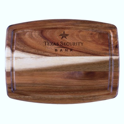 8" TB Home® Acacia Wood Serving & Cutting Board w/Juice Groove