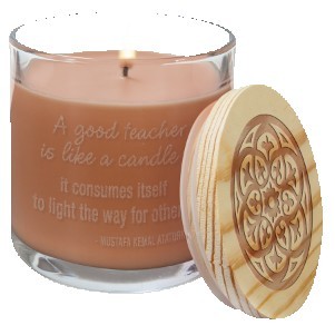 14 Oz. Tropical Coconut Glass Candle w/Wood Lid