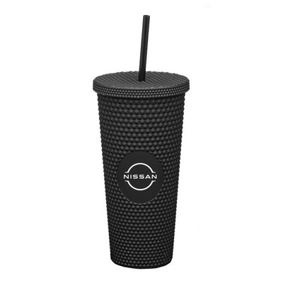 Crenshaw Textured Tumbler w/Straw - 21oz Matte Black