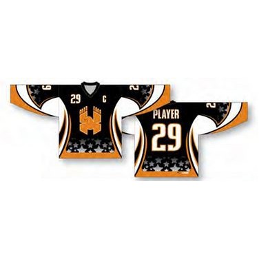 Classic Cut Hockey Jersey w/Curved Lines & Sublimated Pattern