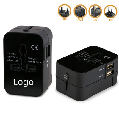 International All in One Worldwide Travel Adapter Wall Universal 2 Port USB Travel Converter Adapter