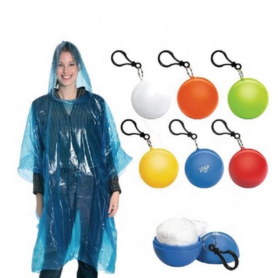 Disposable Emergency Ball Raincoat Keychain