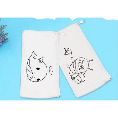 eco friendly Kids DIY Canvas Tote pen Bag promotional Change Purse bag