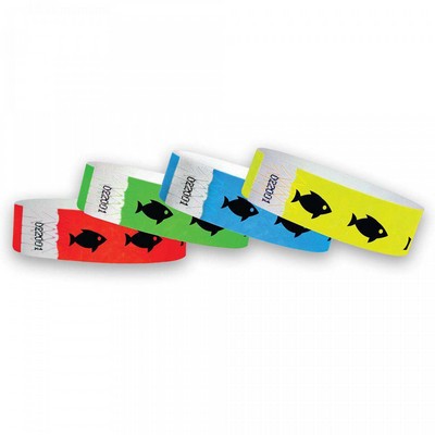 3/4" wide x 10" long - 3/4" Tyvek Fish Design Camp Wristbands Blank 0/0