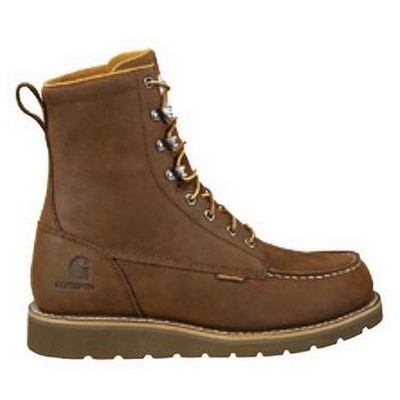 8" Carhartt® Men's Dark Brown Waterproof Non-Safety Moc Toe Wedge Boots