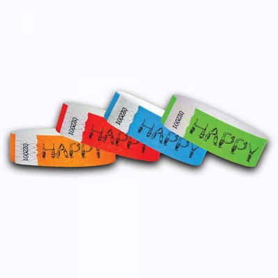 3/4" wide x 10" long - 3/4" Happy Easter Tyvek Wristbands Printed 1/0