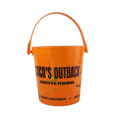 Custom 32 Oz./1L Plastic Pail Or Mini Bucket w/Handle