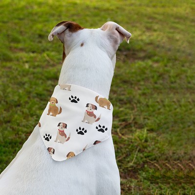 Pet Hemmed Bandana Full Color 18x18