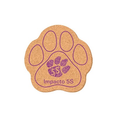 Coaster - 5"X5" Paw Shape Cork Coasters