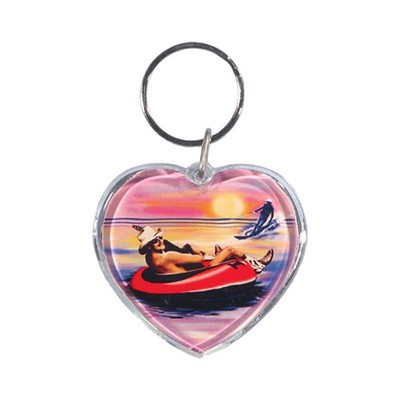 Full Color Heart Shape Acrylic Keytag (1 3/4")