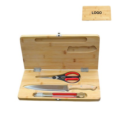 Foldable Bamboo Cutting Board and Utensil Set (direct import)