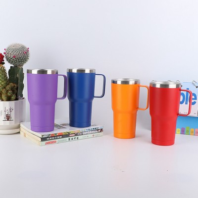 30 Oz. Stainless Steel Double Wall Tumbler With Handle