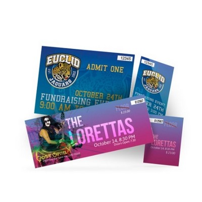 4.25" x 11" - Full Color Event Tickets - Numbered & Perforated - 16pt UV