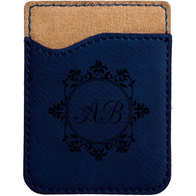 Blue/Black Laserable Leatherette Phone Wallet