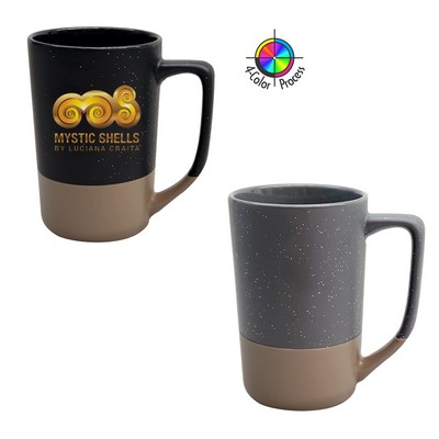 16 Oz. Satin Speckled Graphite w/Warm Gray Base Tall Phoenix Cafe Mug (4 Color Process)