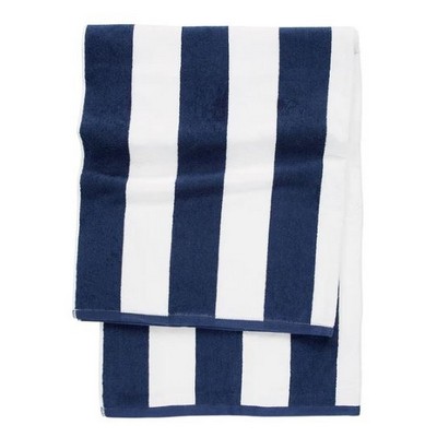 100% Cotton Heavy Weight Terry Velour Pool Towel w/Cabana Stripes