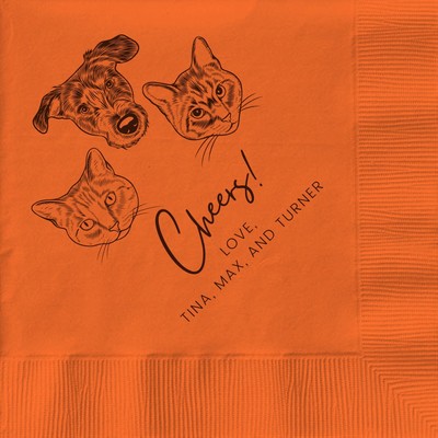 Orange Cocktail 3-Ply Beverage Napkins - Custom Digital Print