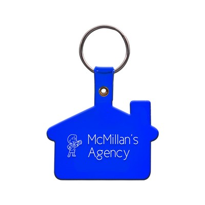 House Shaped Soft Plastic Key Tag (2 Color Imprint)