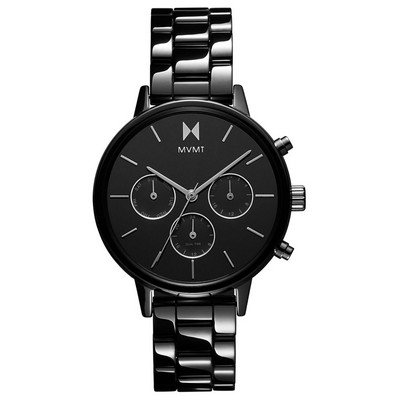 MVMT Nova Ceramic Black Watch w/Multi-Function Dial