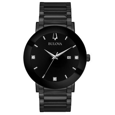 Bulova® Men's Futuro Black Diamond Watch w/Black Dial