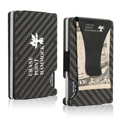 RFID Carbon Fiber Wallet with Metal Money Clip