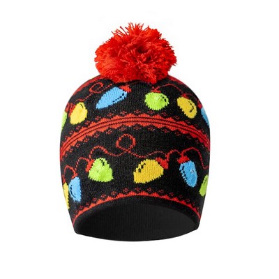 Christmas Light Up Pom Hats - 3 Styles (Case of 24)