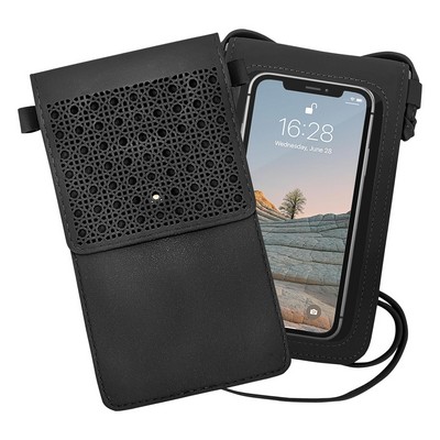 Stylish PU Leather Phone Purse with Touchscreen Capability and Strap