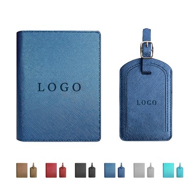 PU Leather Luggage Tag Passport Set