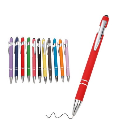 Sleek Ellipse Softy Stylus Pen: Aluminum Rod, Metal Elegance