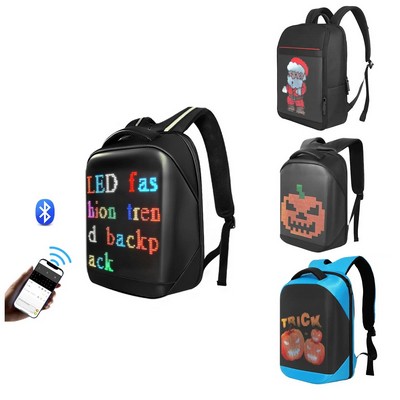 Waterproof Backpack LED Screen DIY Display Walking Advertising Business Bag